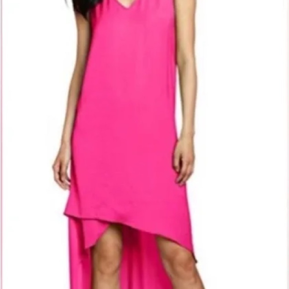 Vibrant Pink Sleeveless High-Low Dress